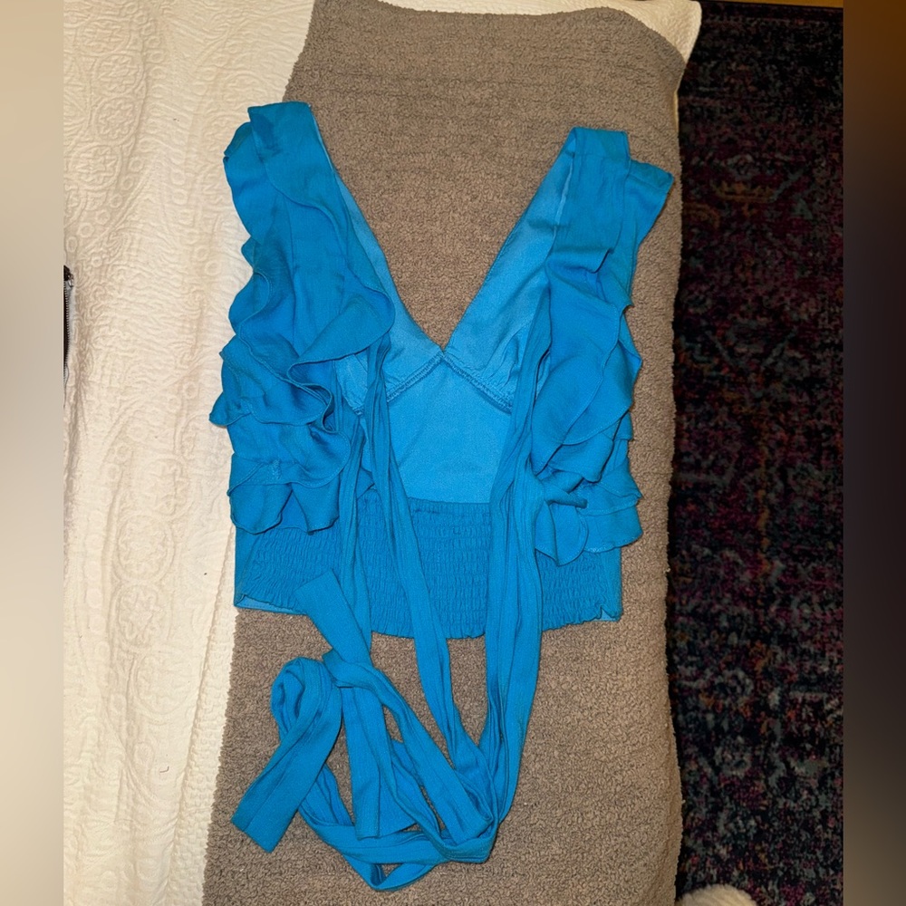 Blue Ruffle Tank - Picture 4 of 5